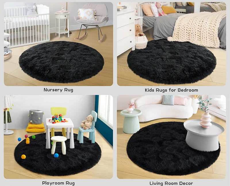 Fluffy Plush Round Rug