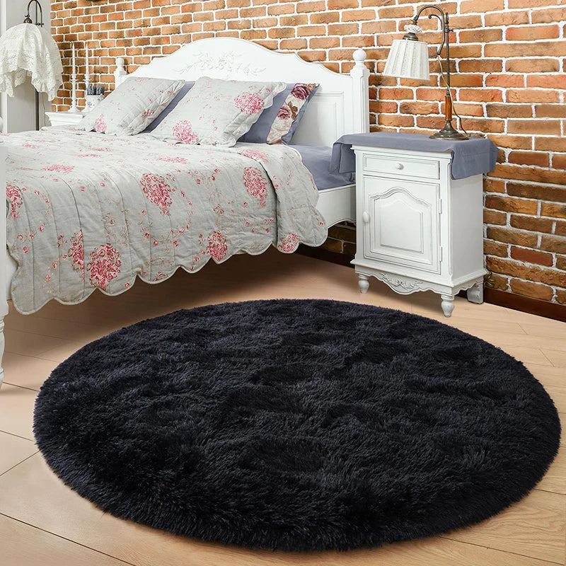 Fluffy Plush Round Rug
